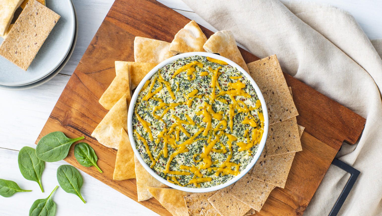 Cheddar Cheese, Spinach & Quinoa Dip | Succes® Rice