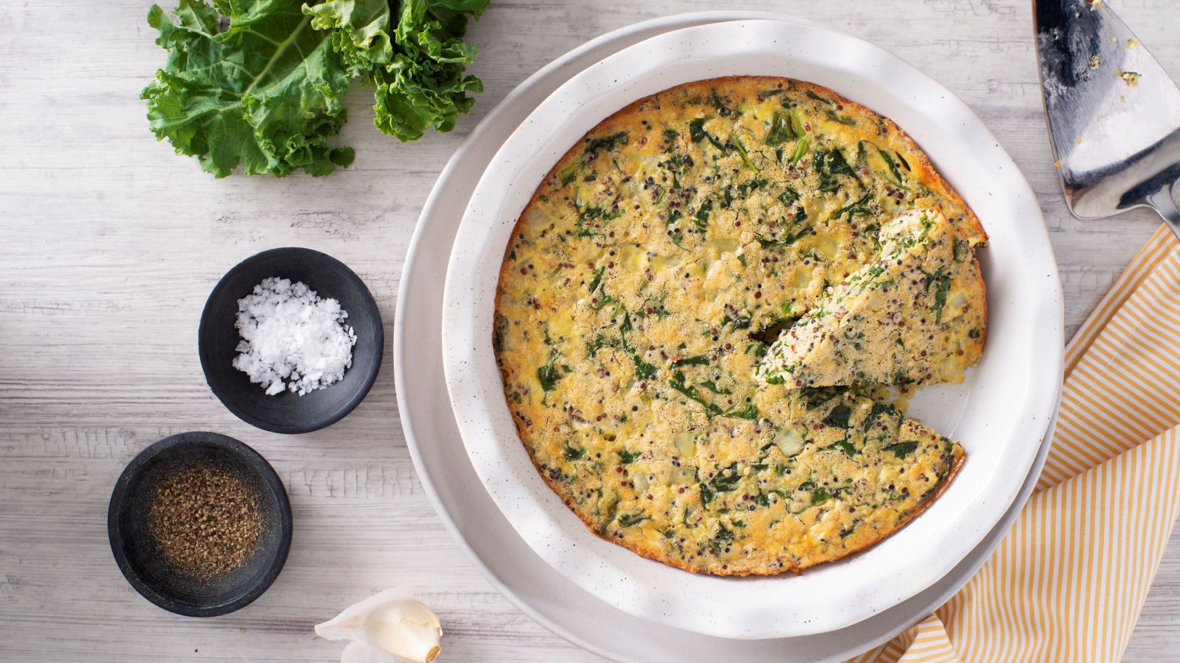 Gluten Free Crustless Quinoa and Kale Quiche Success® Rice