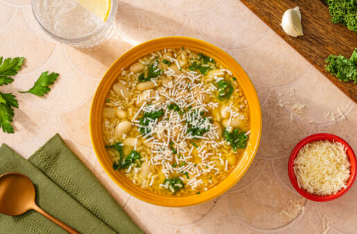 kale bean and rice soup brown rice