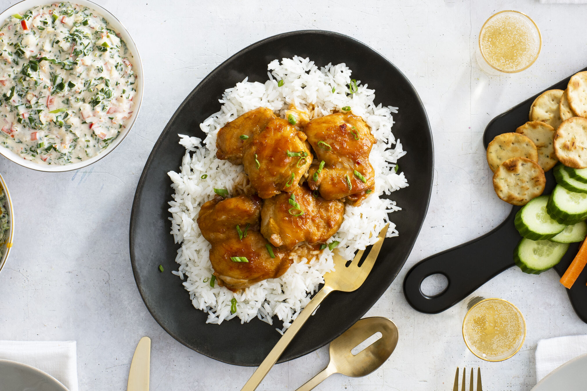 Tender Braised BBQ Chicken with White Rice Success® Rice