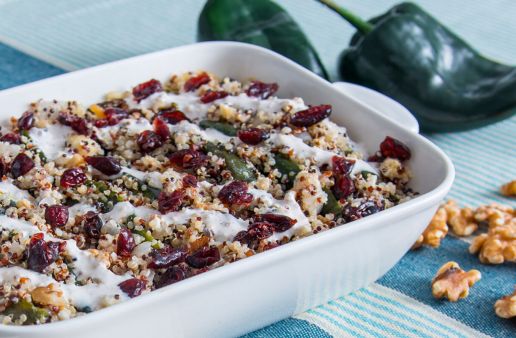 Chile Rellenos with Cranberries and Quinoa