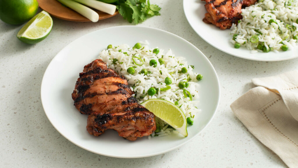 Herbed Basmati Rice with Grilled Tandoori Chicken