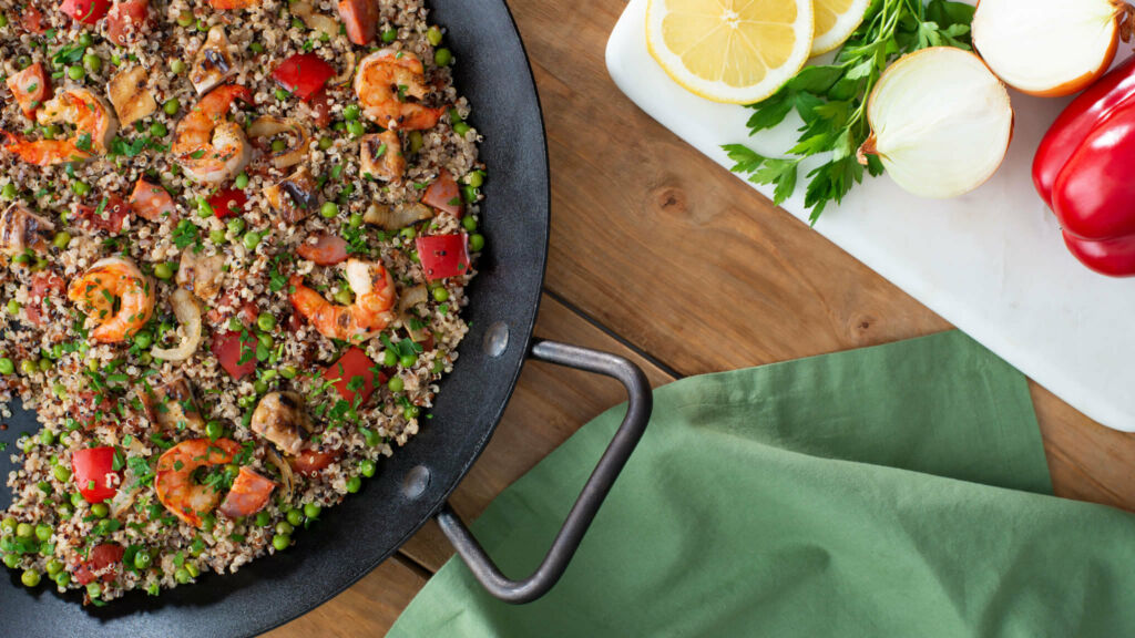 Grilled Summer Quinoa Paella