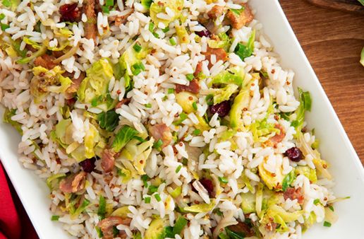 Brussel Sprouts Stir Fry with Jasmine Rice