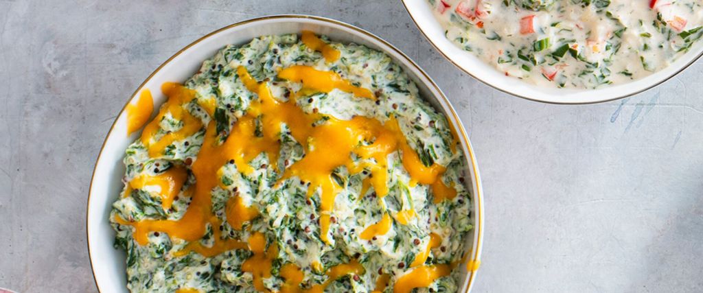 Cheesy Appetizer Spread with Spinach and Quinoa