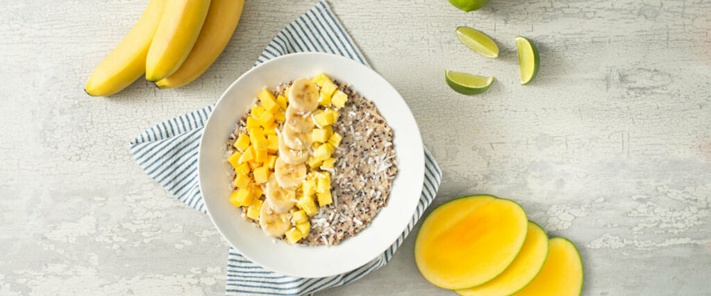 Creamy Coconut Tropical Quinoa Breakfast Bowl