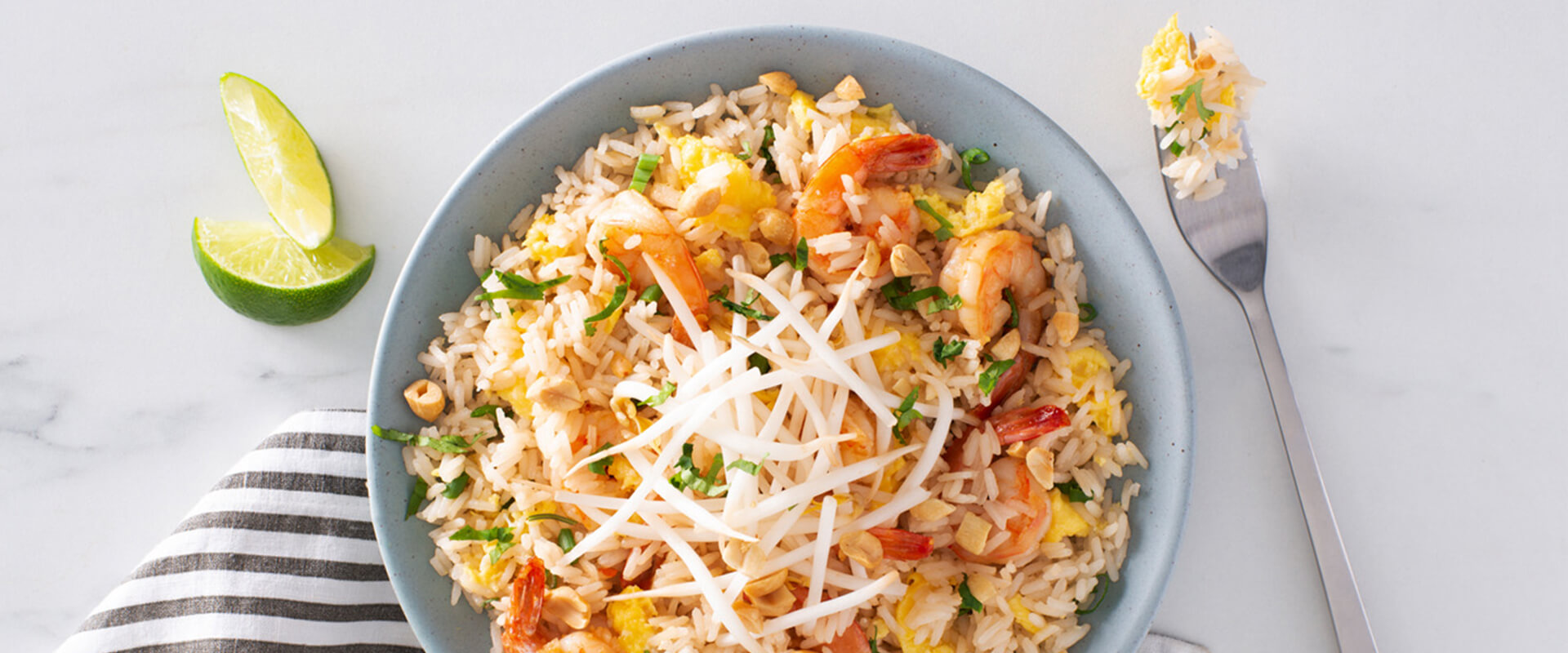 Shrimp Pad Thai with Lime and Jasmine Rice Success® Rice