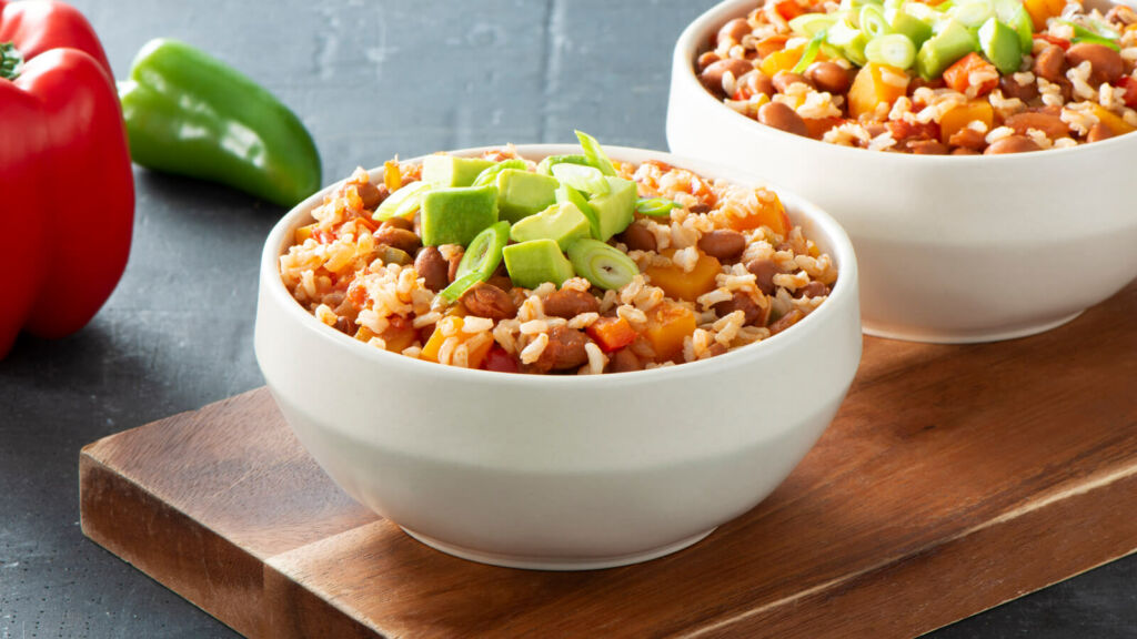 Vegetarian Pumpkin & Brown Rice Chili with Avocado