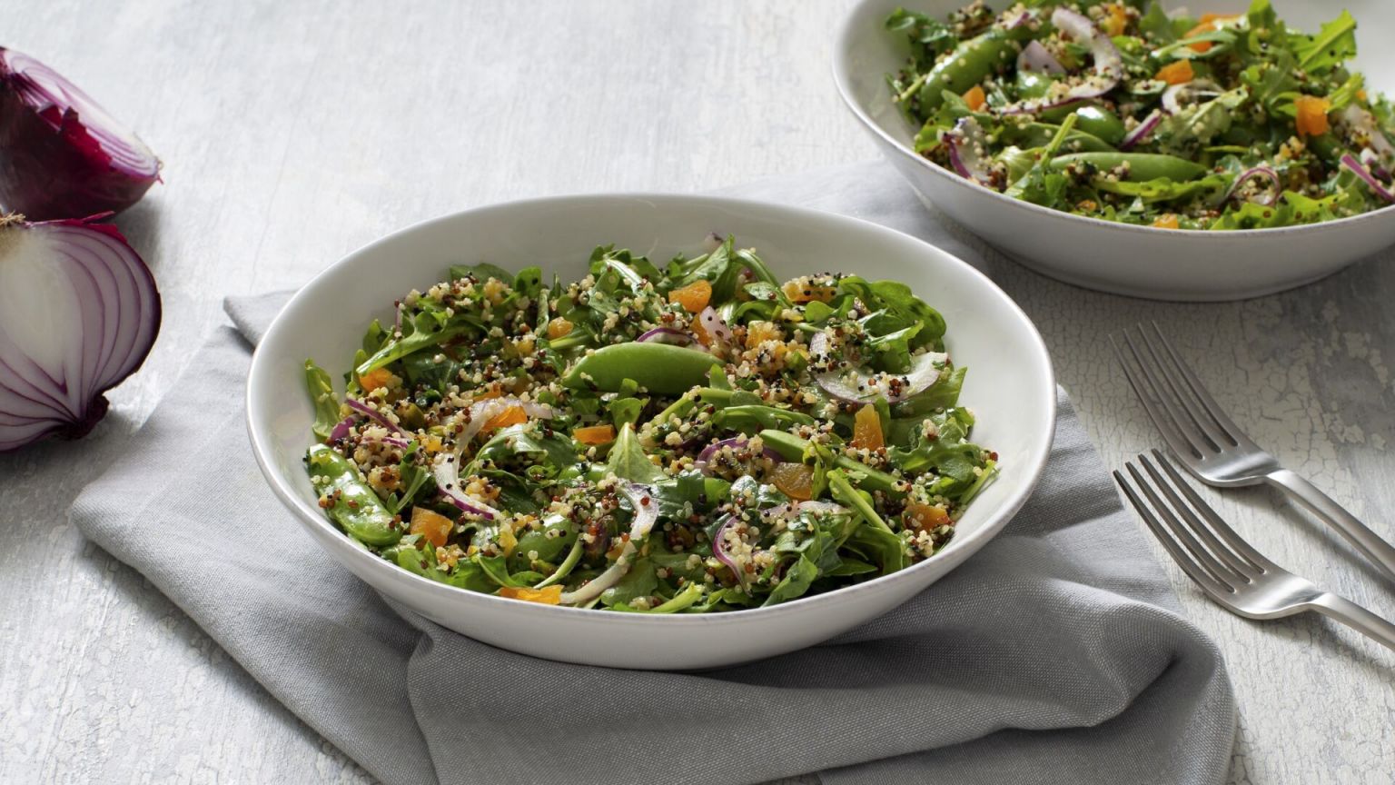 Quinoa Salad with Apricots and Snap Peas