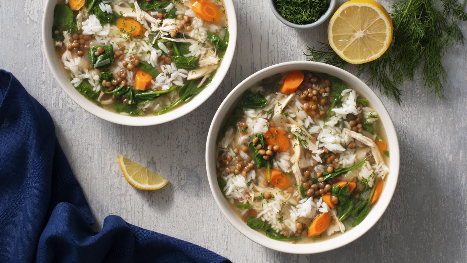 Hearty Chicken, Lentil and Rice Soup