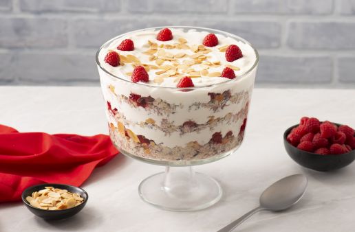 Cran-raspberry quinoa rice pudding trifle