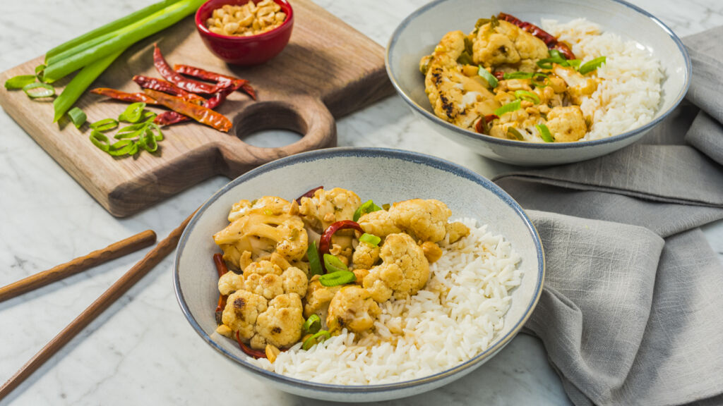 Kung-Pao-Yuzu-Cauliflower-Bowl-with-jasmine-rice