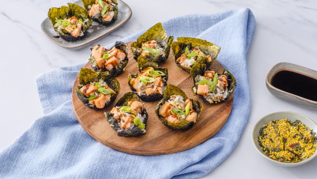 baked asian salmon cups