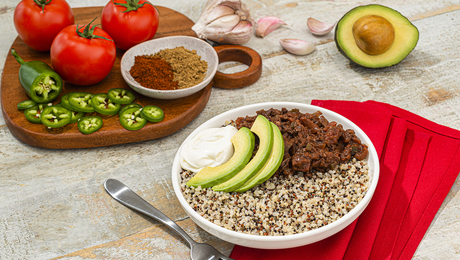 Veganfriendly Chili with TriColor Quinoa Success® Rice