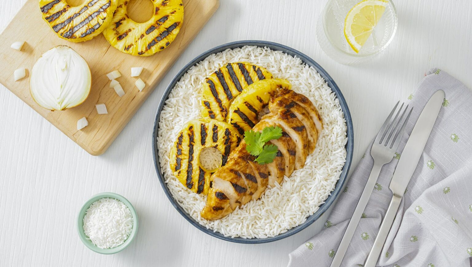 Grilled Hawaiian Chicken & Coconut Rice Recipe 