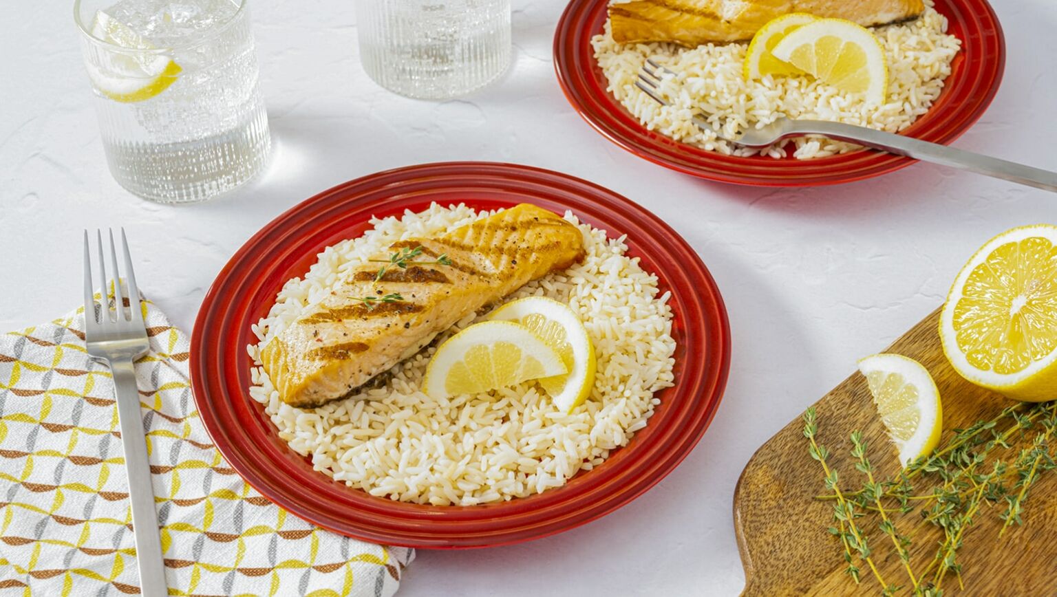 Grilled Salmon & Rice
