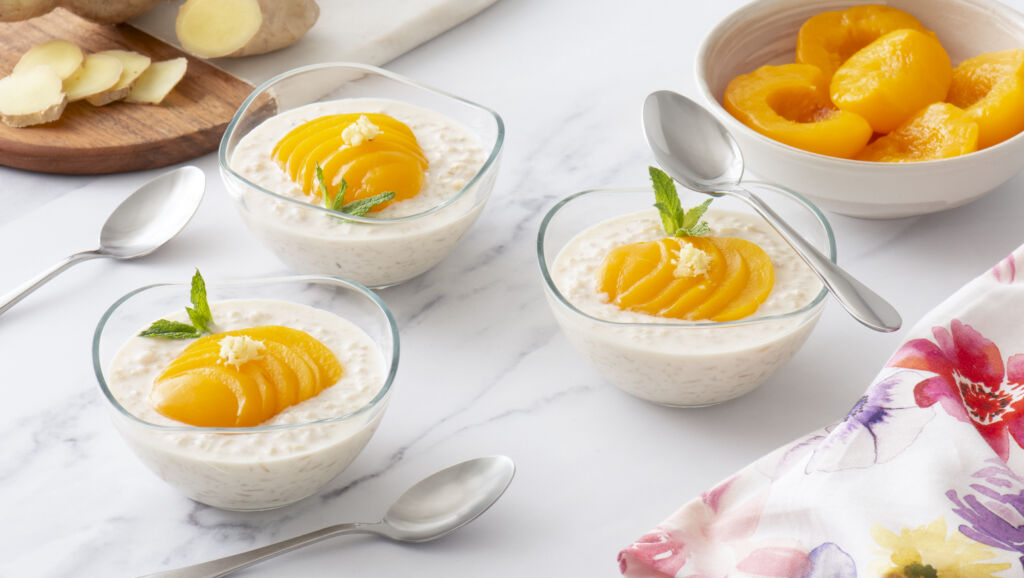 ginger peach rice pudding