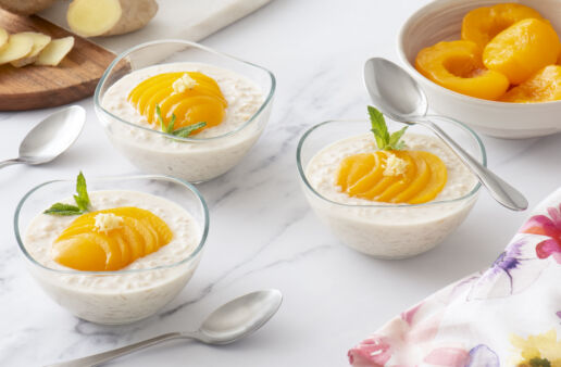 ginger peach rice pudding