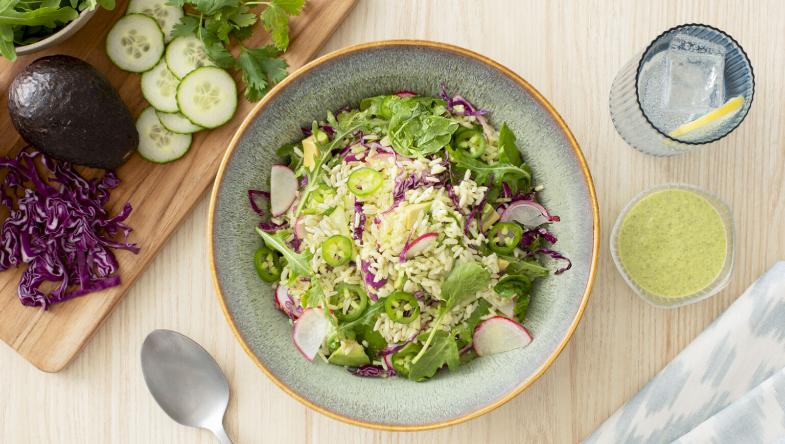 Rice Salad with Spicy Cilantro Dressing