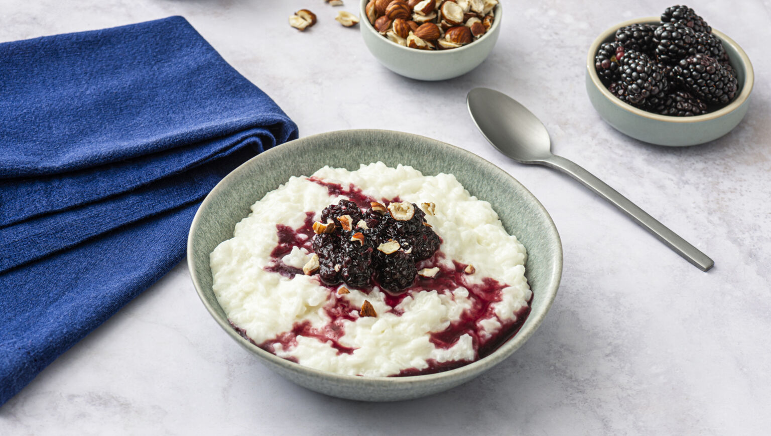 Kefir & Blackberry Compote Rice Pudding