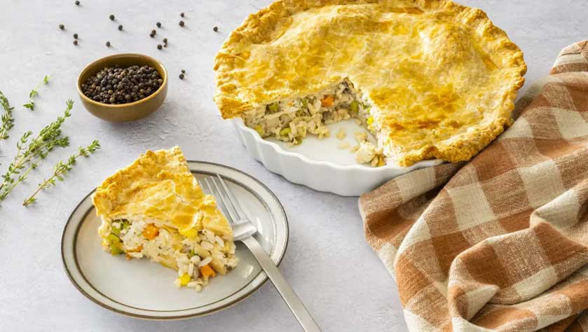 nostalgic all American chicken and rice pot pie