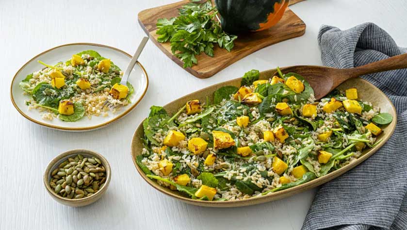 winter squash and brown rice salad