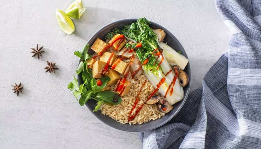 Vegetarian Rice and Pho Dinner Bowl