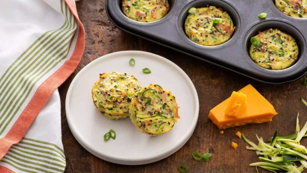 Breakfast Zucchini Cups with Ham and Cheese