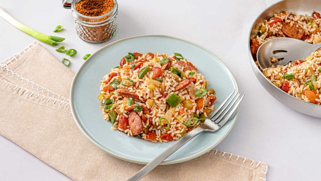cajun sausage and rice skillet