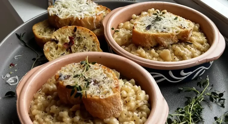 Creamy French Onion Pearl Couscous