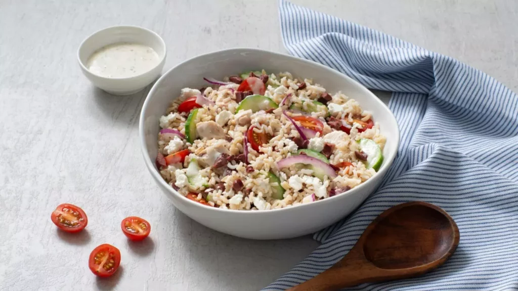 greek chicken and rice salad