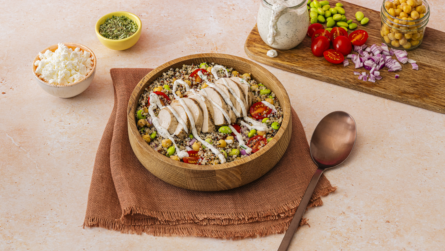 High Protein Chicken Quinoa Salad