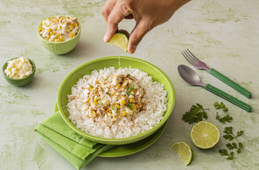 STREET CORN CHICKEN RICE BOWL