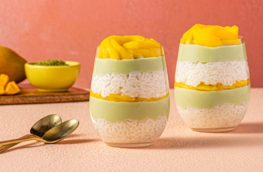 Mango Matcha Tiramisu with Sticky Rice